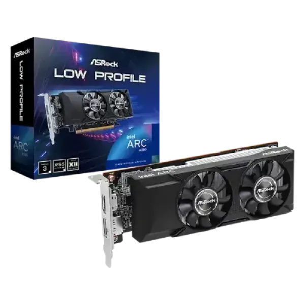 ASRock Intel Arc A380 Low Profile 6GB GDDR6 Graphics Card